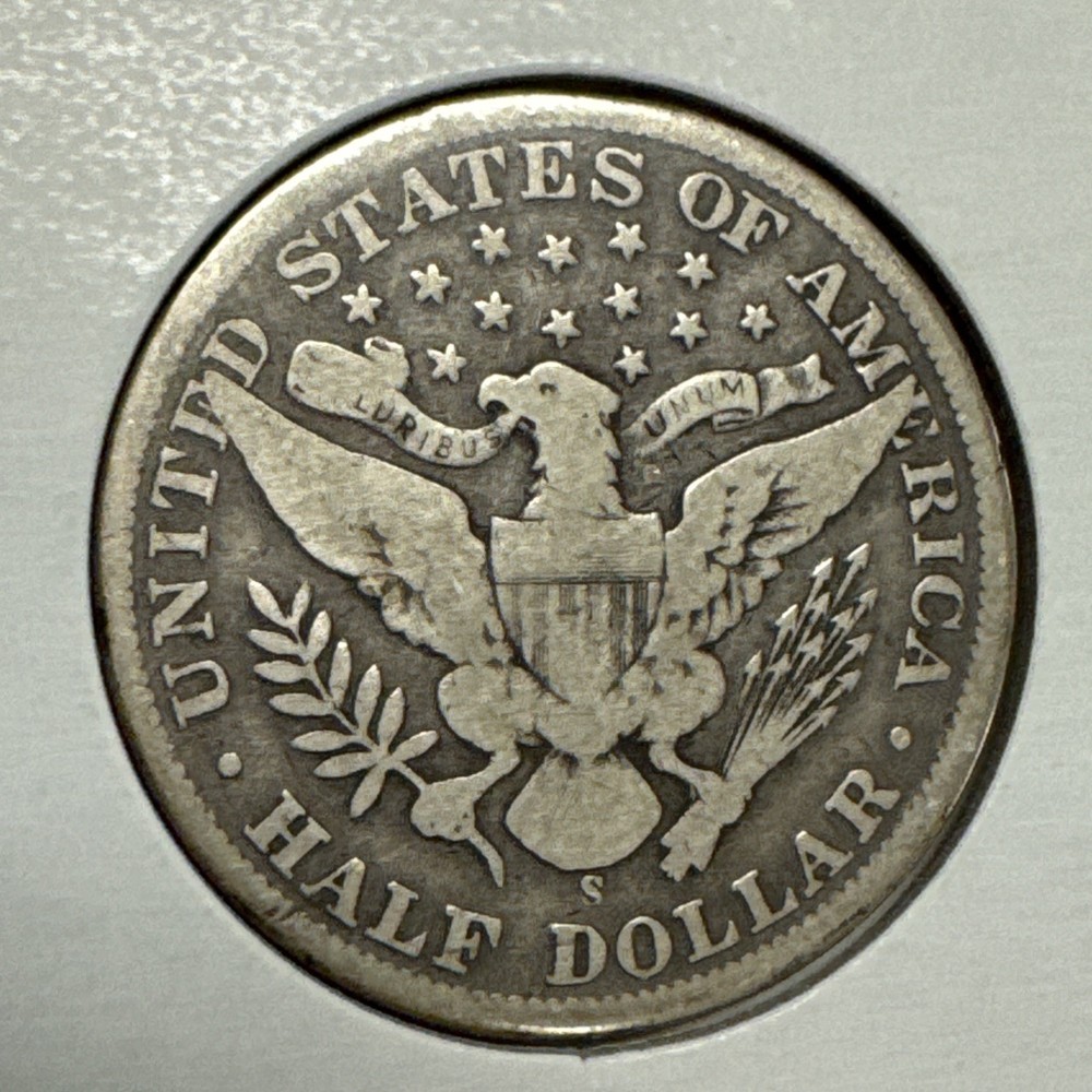 1901-S Barber Silver Half Dollar VG