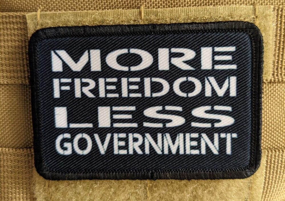 More freedom less government 2"x3" hook & loop tactical morale patch