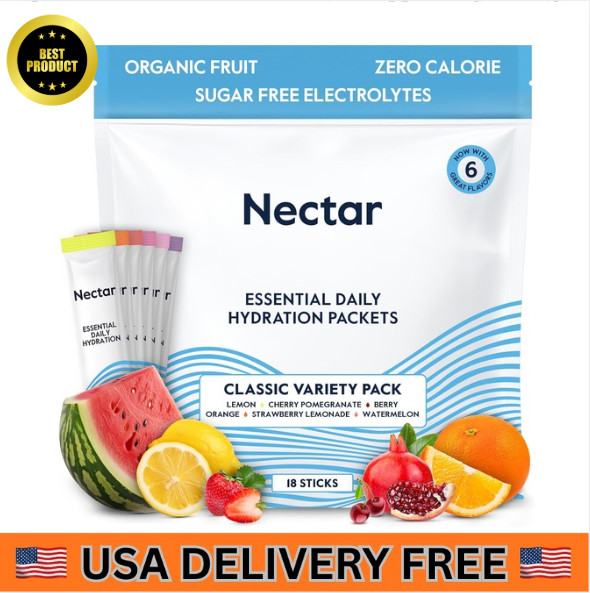 Nectar Hydration Packets - Electrolytes Powder Packets - No Sugar or Calories...
