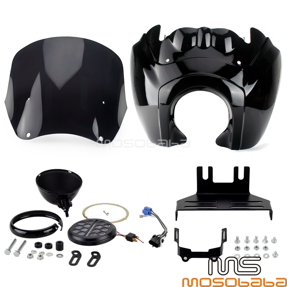 Front Fairing + LED Headlight + 12'' Windshield For Harley Softail 114 117 FXLRS