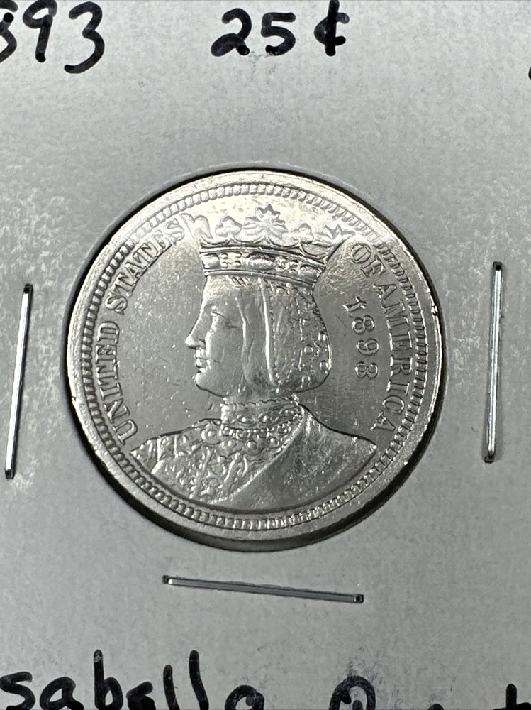 1893 Isabella Commemorative Quarter, Key Date Cleaned