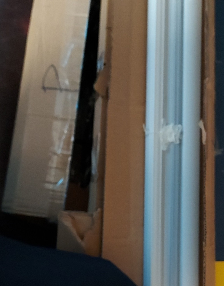 WT 44 x 48 in White Plastic Window Blind Light Filtering Corded Pull Cord