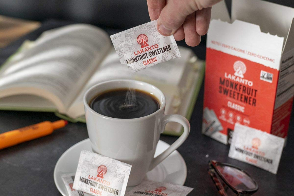 Classic Monk Fruit Sweetener with Erythritol Packets - White Sugar Replacement,