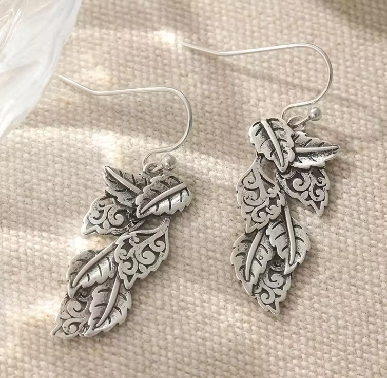 BRIGHTON BEACH Layered Leaf Drops Earrings