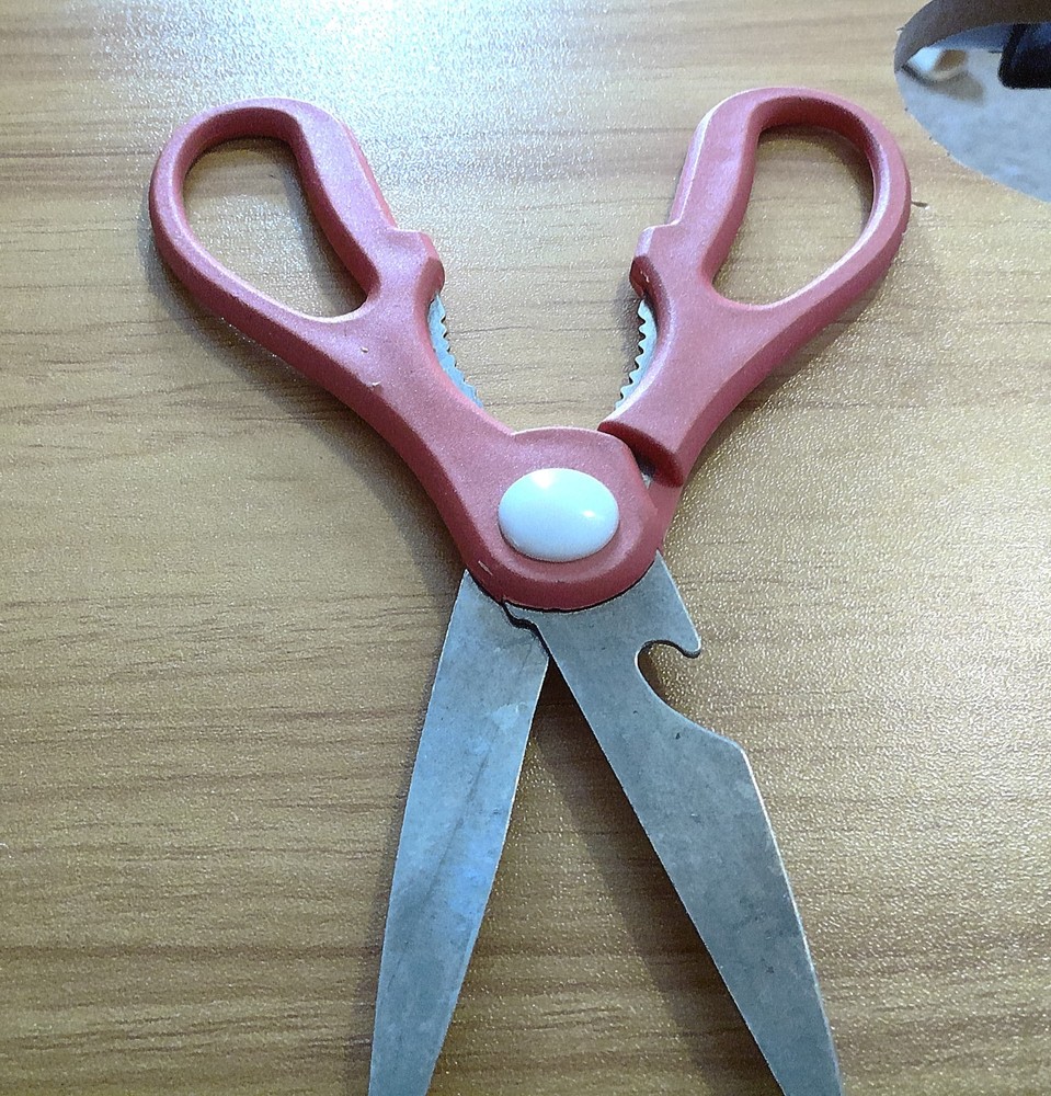 Red Household Scissors Stainless Steel
