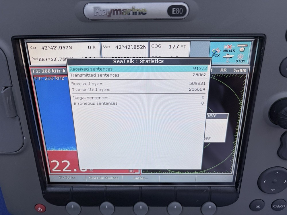 Raymarine E80 Classic GPS Chartplotter Multifunction Display W/ Cover; Tested