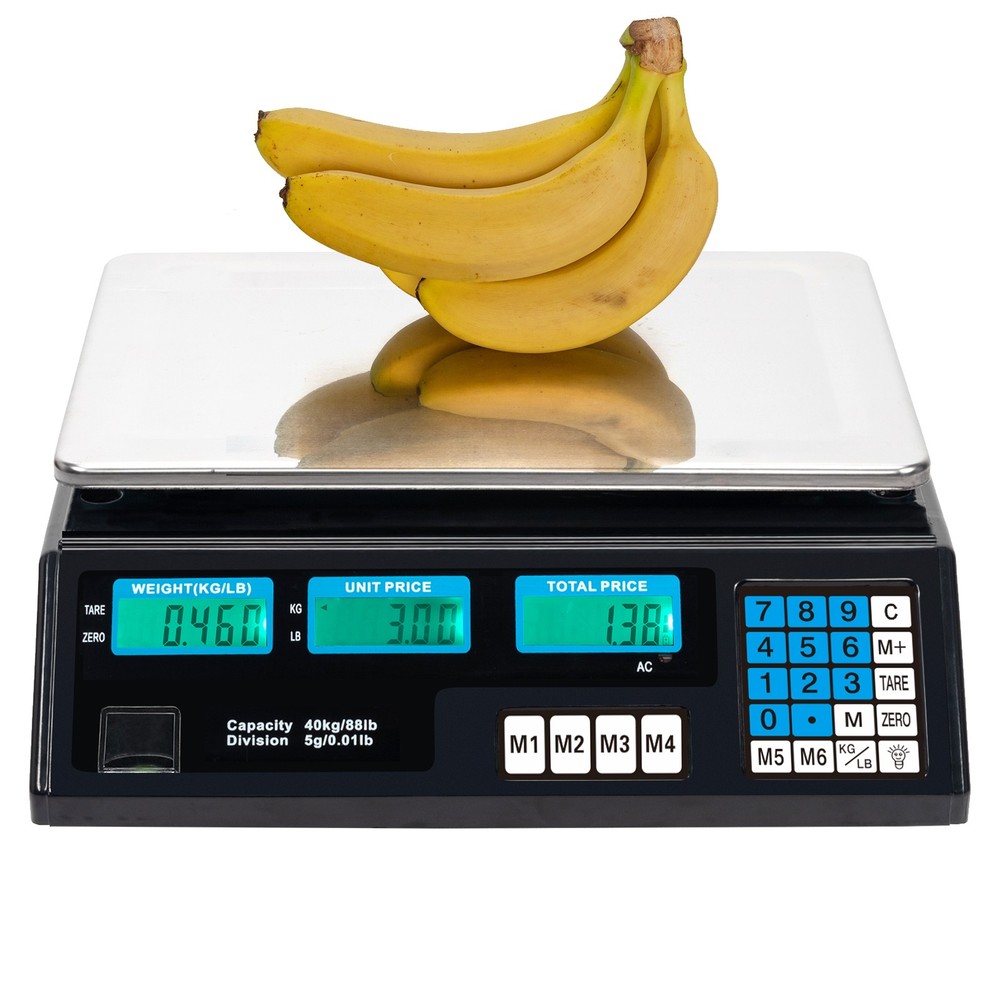ACS-30 40kg/5g Price Computing Scale, Silver/Black, US Plug