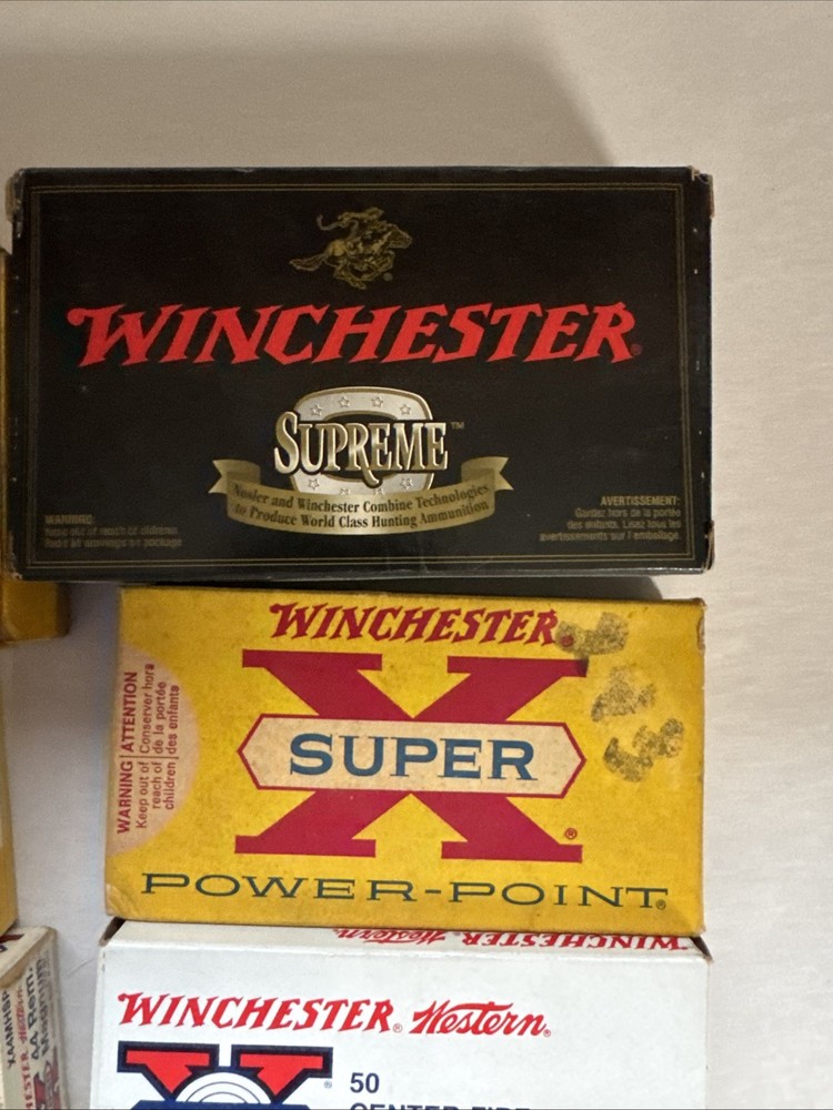 Vintage Winchester Ammo Boxes Empty -8 Boxes All Empty