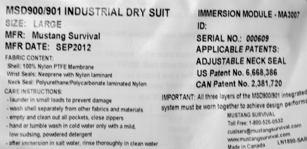 NEW Mustang Survival Suit MSD901 SO COMPLETE 3 PIECE SYSTEM SIZE: SMALL