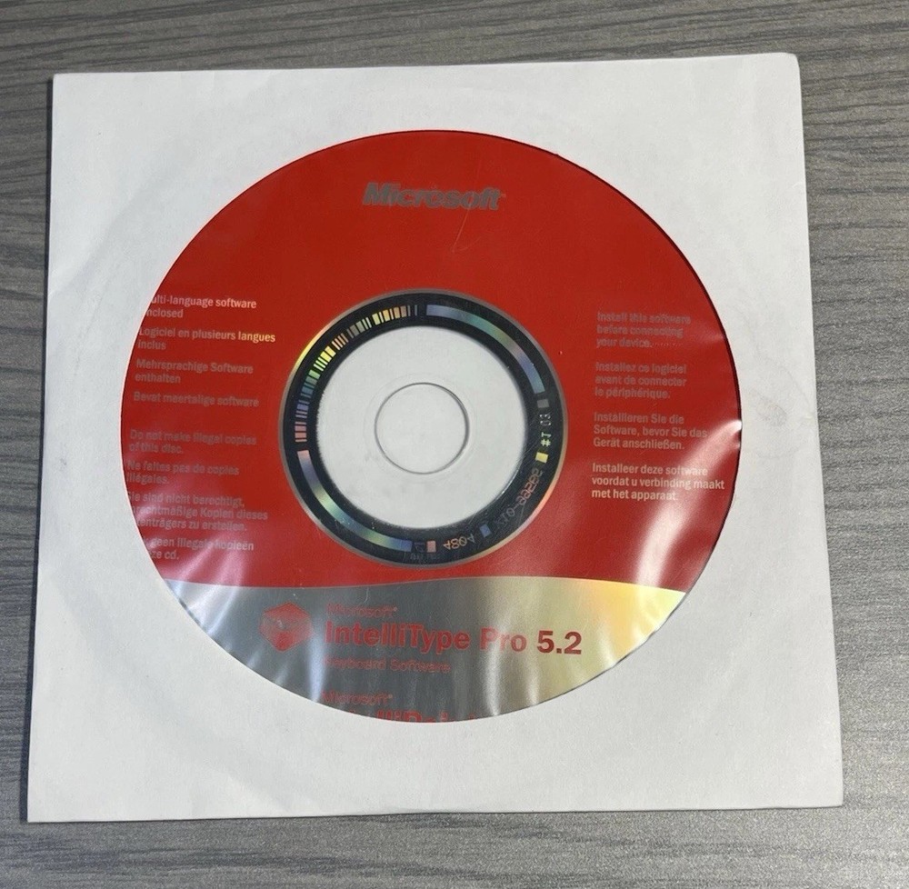 Microsoft IntelliType Pro 5.2 Keyboard Software Disc -No Key Code -Imperfections
