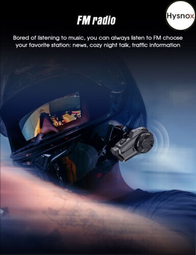 Hysnox HY-1001-05 Single-Pack Bluetooth Helmet Intercom (2-Riders)