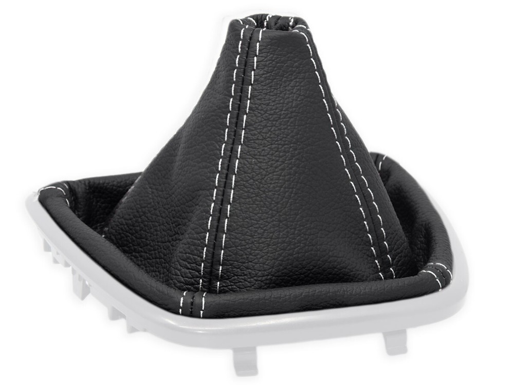FOR FORD TRANSIT CONNECT 13-20 GEAR SHIFT BOOT GAITER LEATHER STITCHING WHITE