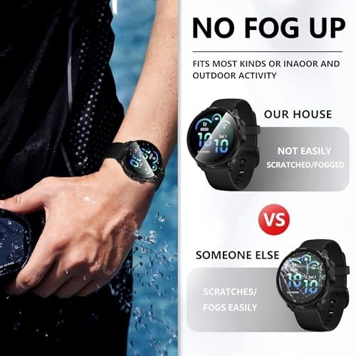 2 Pack Garmin Vivoactive 6 Smartwatch Case & Tempered Glass Screen Protector - B