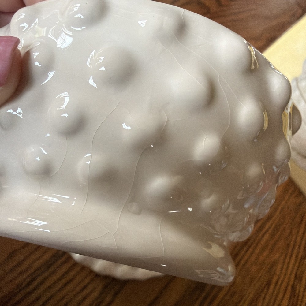 Vintage 1994 Cracker Barrel Hobnail Tea For One Daisy Ladybug NOTE