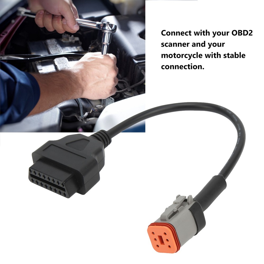 Motorcycle OBD2 6 Pin Diagnostic Adapter Efficient Fuel Efficiency For Safe UJRW