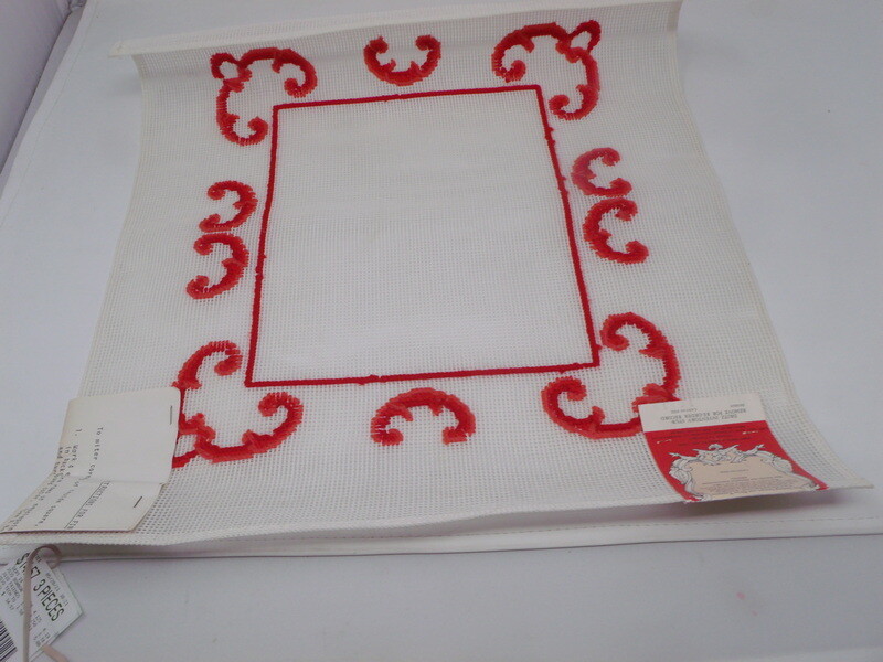Vintage HTF Dritz Needlepoint Canvas Scroll Frame with Instructions