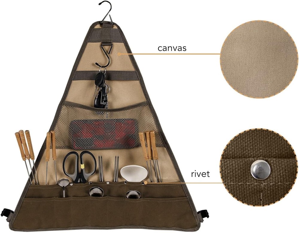 Multi-functional Camping Tableware Storage Bag Canvas