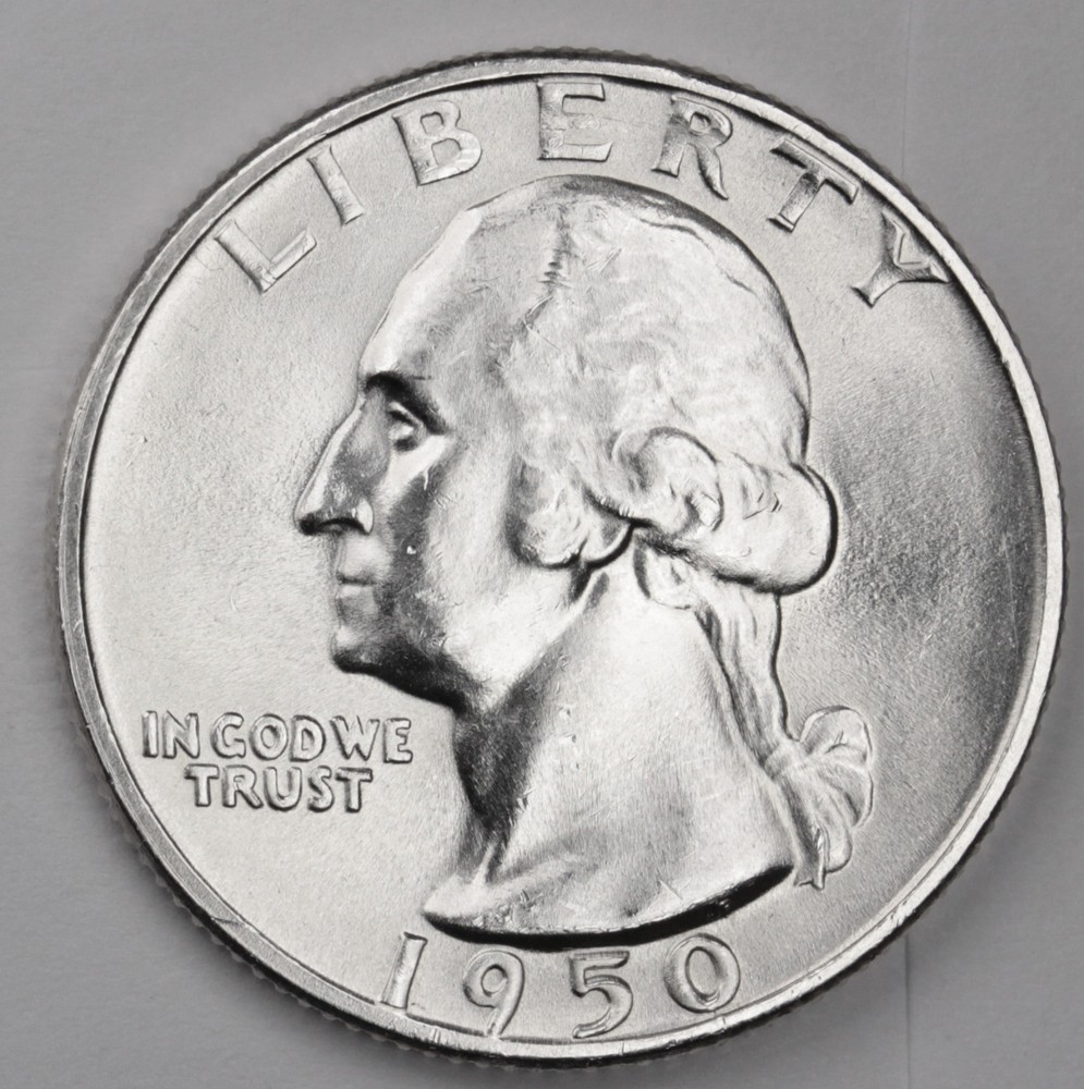 1950-d Washington Quarter. Blast White, Minimum Bag Marks. Choice BU  (Inventory