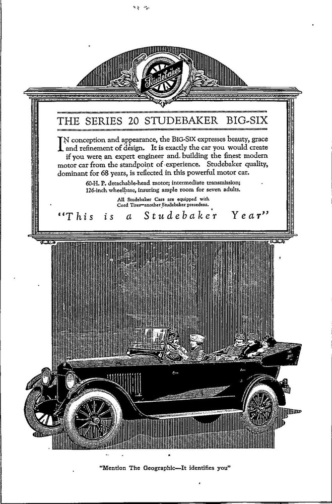 1920 Studebaker Automobile Vintage Print Ad Transportation Ephemera