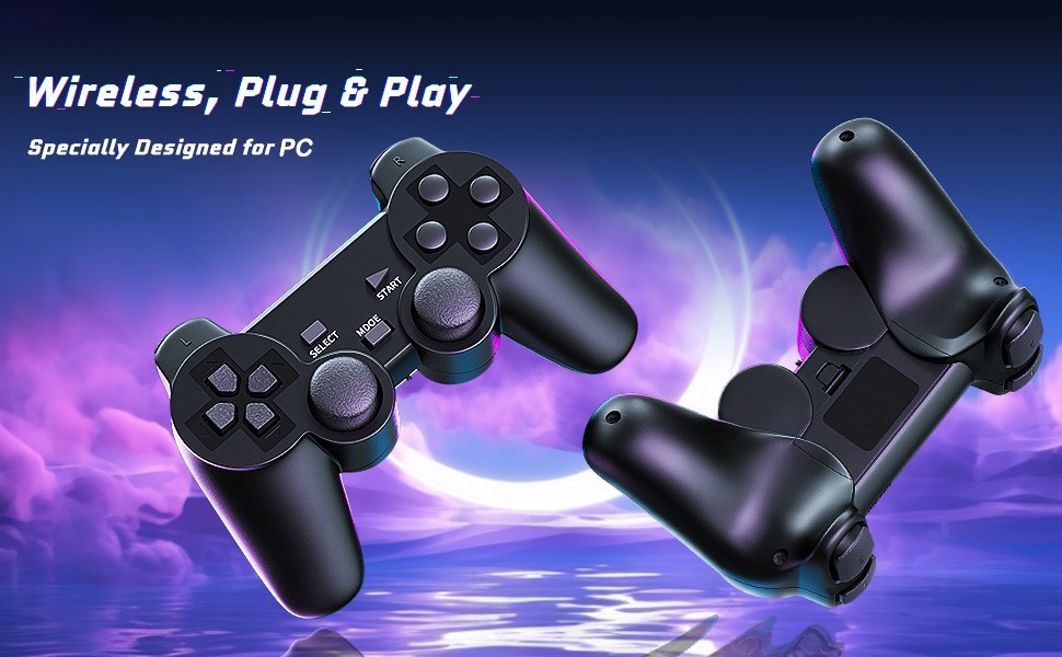 Wireless Dual vibration Controller Gamepad USB ort With Bracket For PC