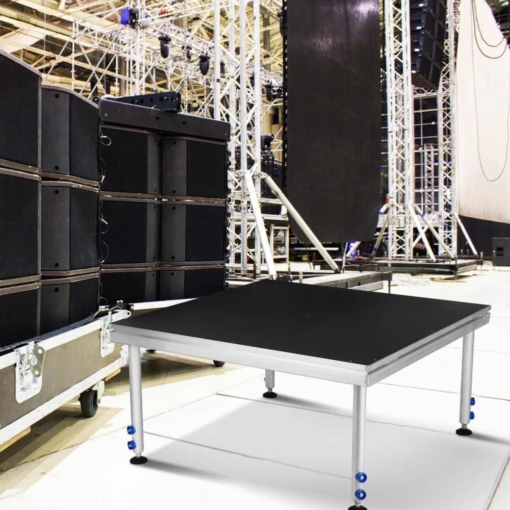 4 *4 ft Portable Stage Platform Modular System Adjustable Height Riser 24" - 40"