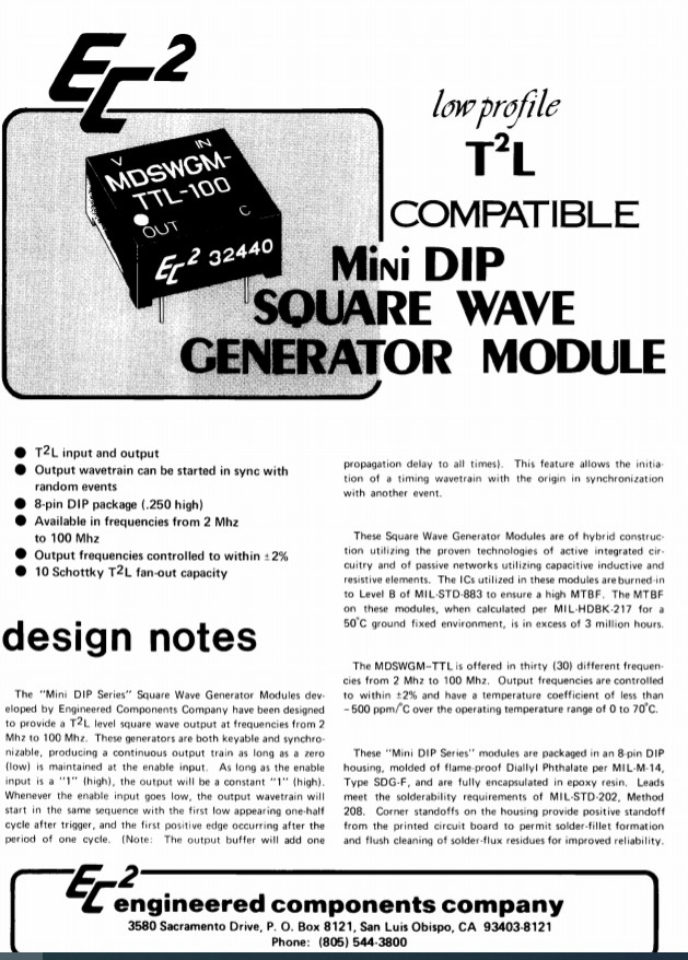 100MHz Oscilator Square Wave Generator Module TTL 5V Mini DIP