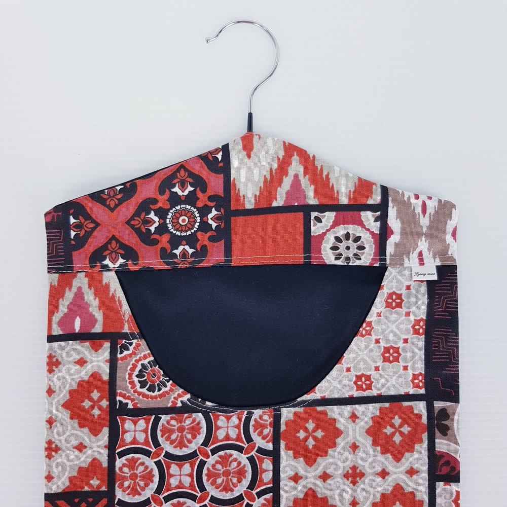 Peg Bag Handmade Red White Black Pattern Front Lined Laundry Clothes Peg Holder