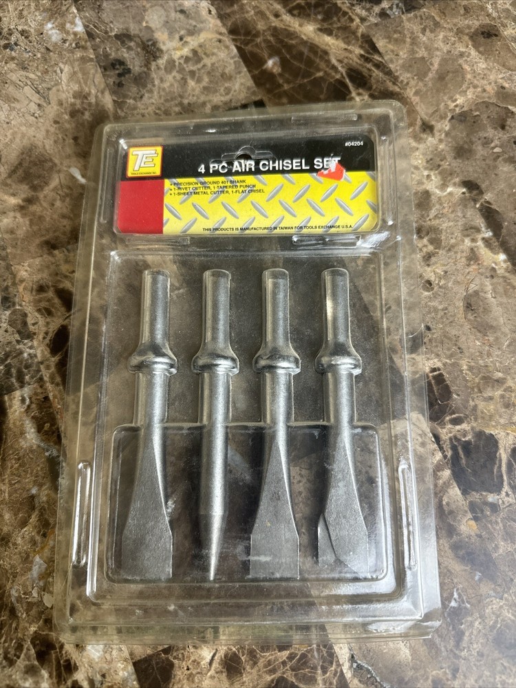 TE Tools Exchange 4 Piece PC Air Chisel Set Brand New In Packaging