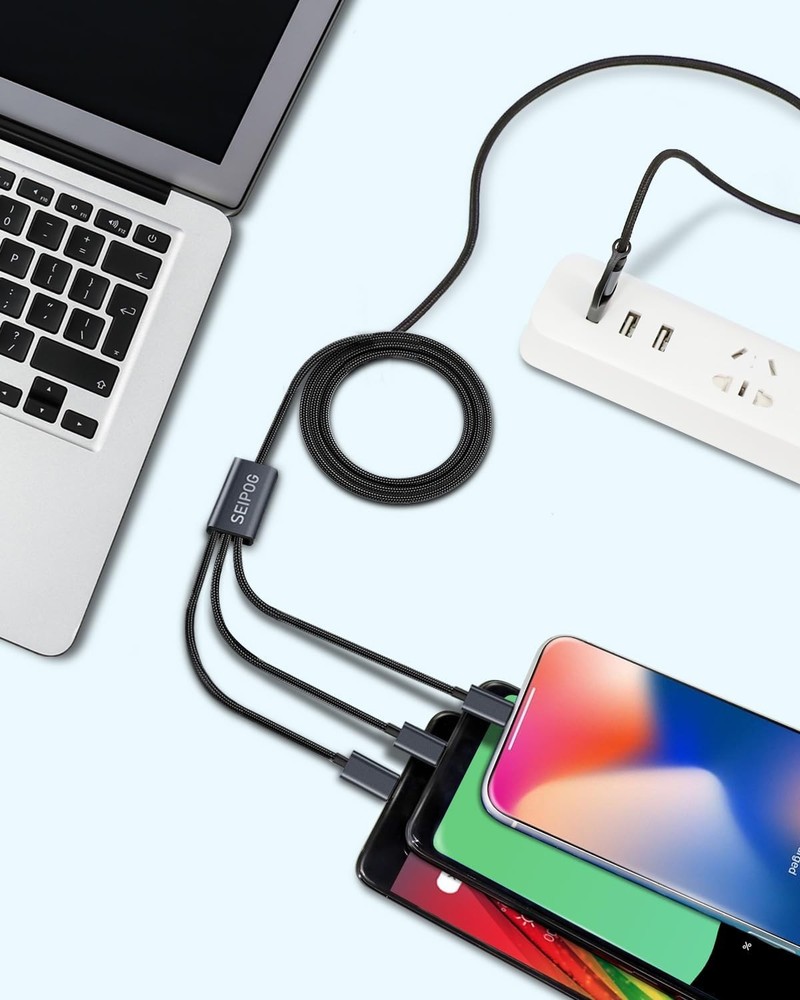 Multi Charging Cable 5 in 1, 2PCS 4FT USB C/A Charger to...