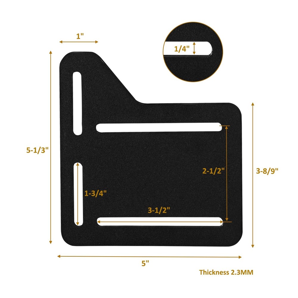 VANROUG 2 Pcs Bed Frame Brackets for Headboard, Adapter Black