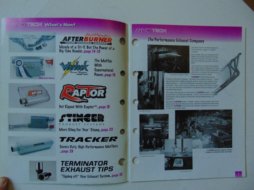 Vintage Original 1997/1998 Flowtech Performance Exhaust Application Catalog
