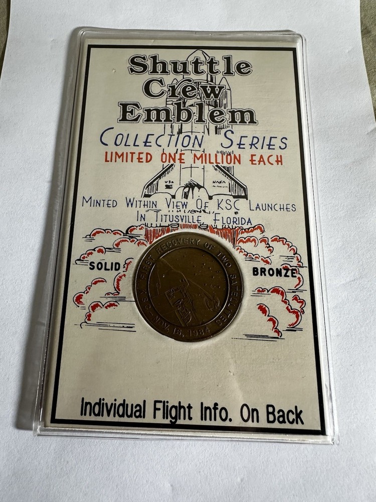 Shuttle Crew Emblem Coin 51A Discovery 1984 Collection Series Solid Bronze