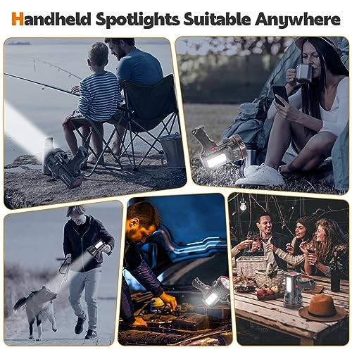 Superbright Handheld LED Spotlight Flashlight Powerful Black-White Light