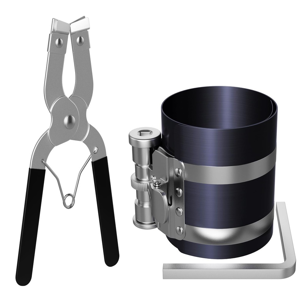 Moker Piston Ring Compressor Tool Kit Adjustable Sizes 2-1/8 to 7 Inches