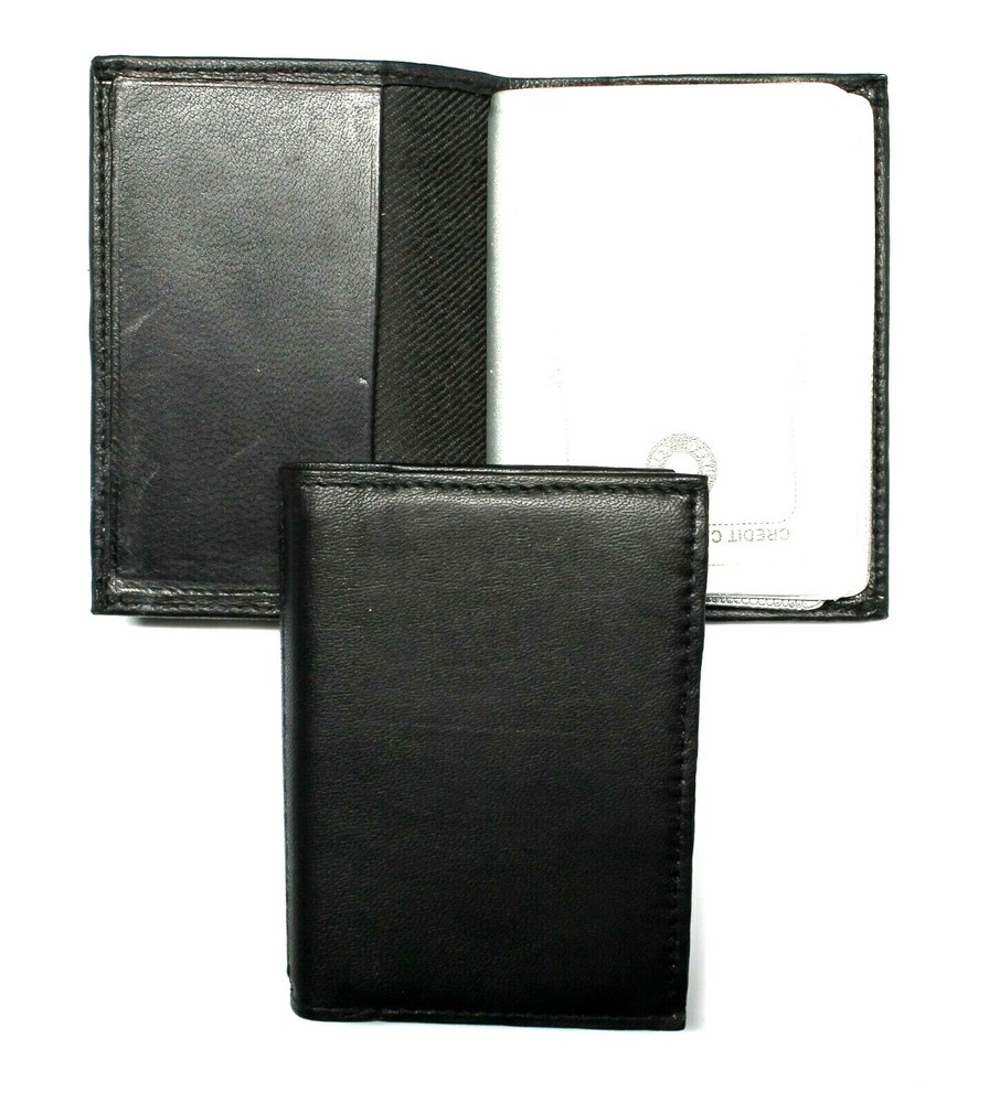 Credit Card Holder Organizer  - Black Leather - New
