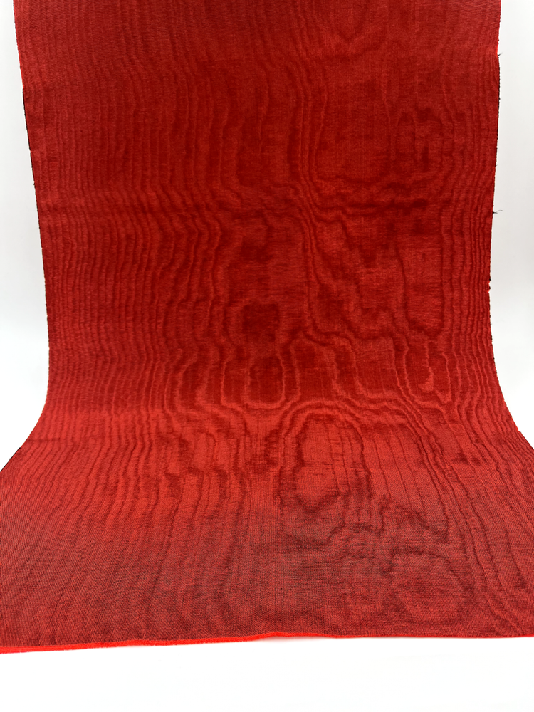 Red Silk Moire Fabric By The Meter, Watermark Patterned, Multicolor Options.