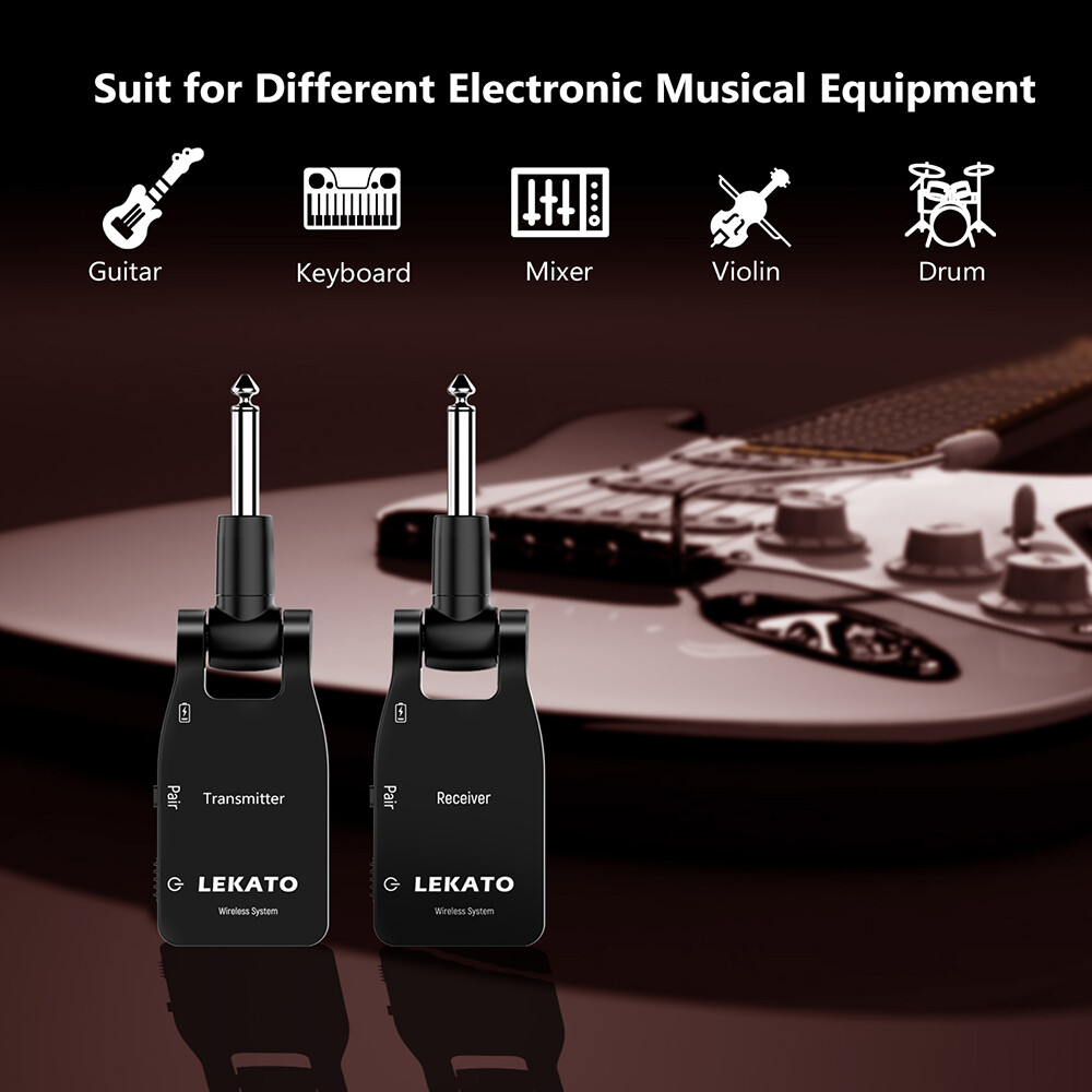 Lekato 2.4G Wireless Guitar Systems Wireless Transmitter Receiver 30M 20-20KHz