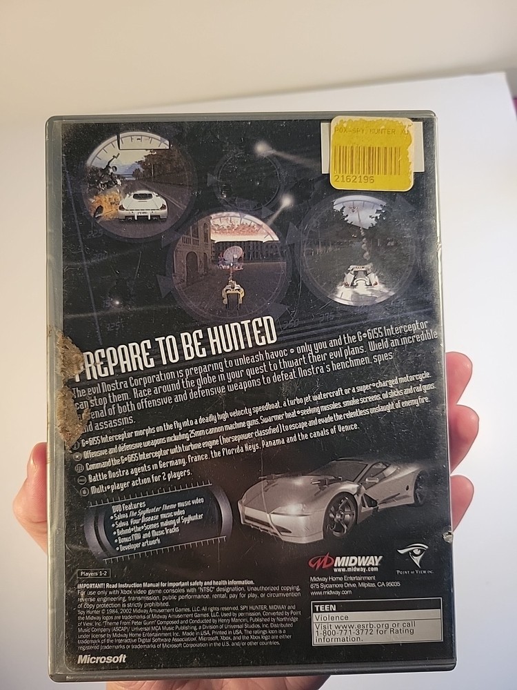 Spyhunter Xbox Platinum Hits CASE ONLY