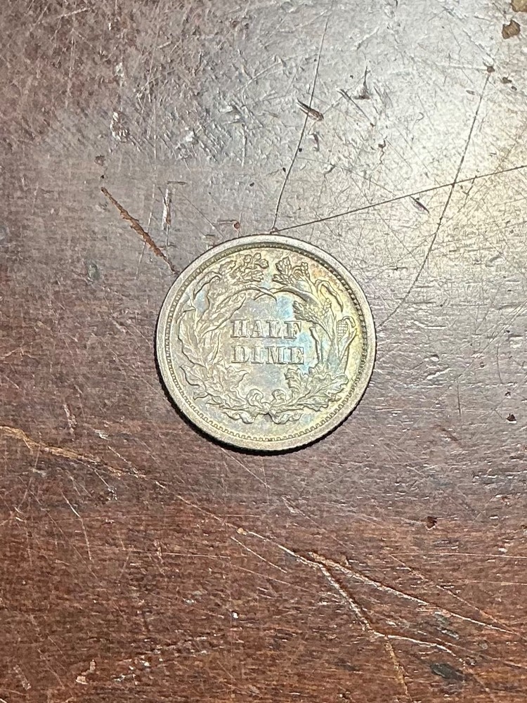 1871 SEATED HALF DIME GREAT COLOR