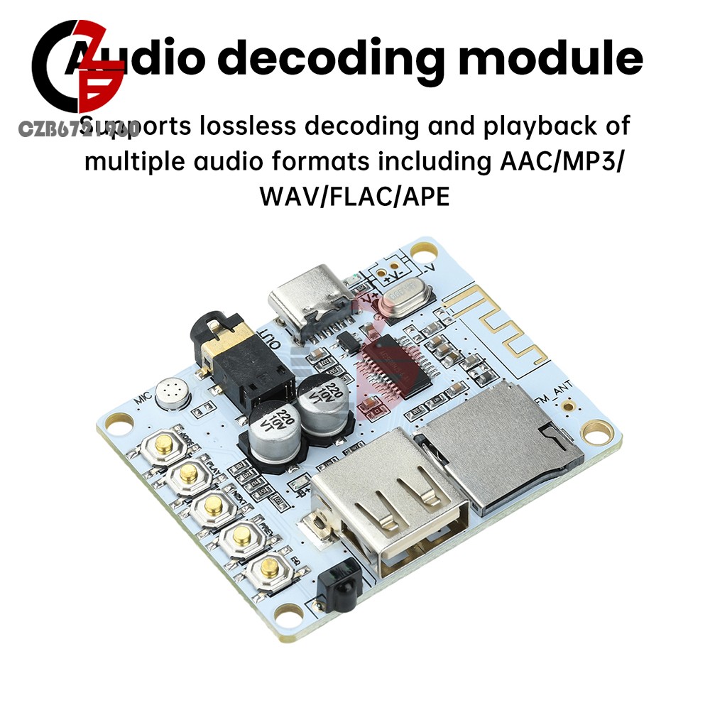 Audio Receiver Board Module Player Bluetooth 5.4 Lossless Decoder Module Type-C