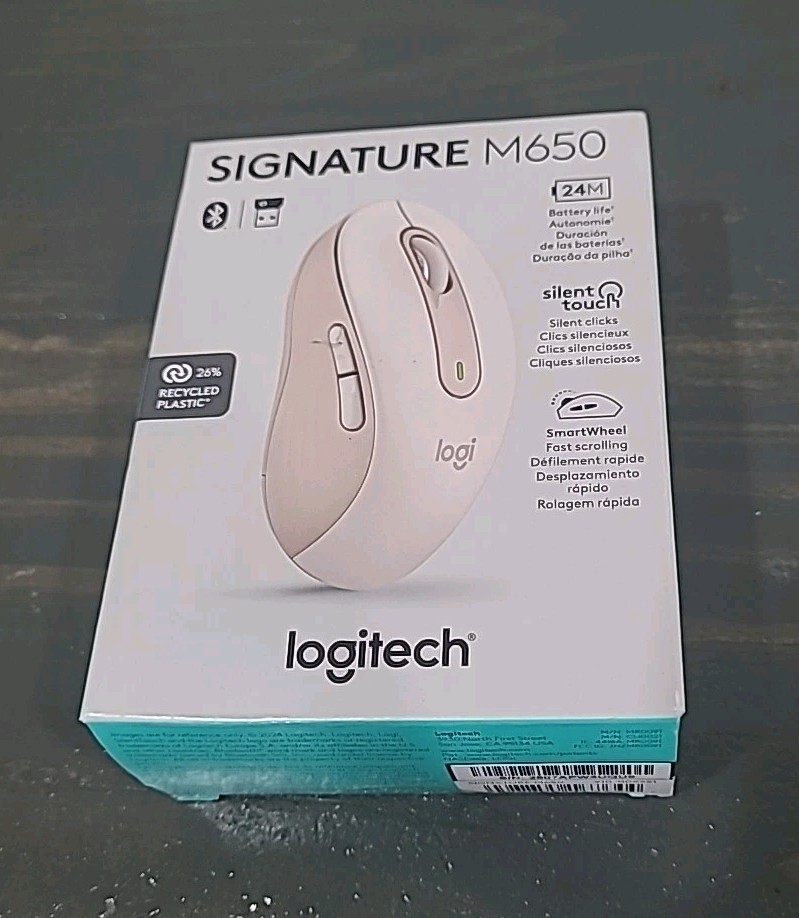 Logitech - Signature M650 Wireless Scroll Mouse with Silent Clicks - Rose L