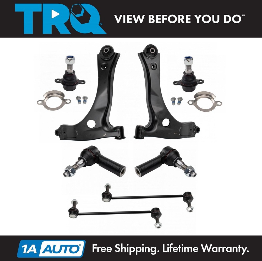 TRQ Front Lower Control Arms Outer Tie Rods Links Kit Fits 15-19 Ford Transit