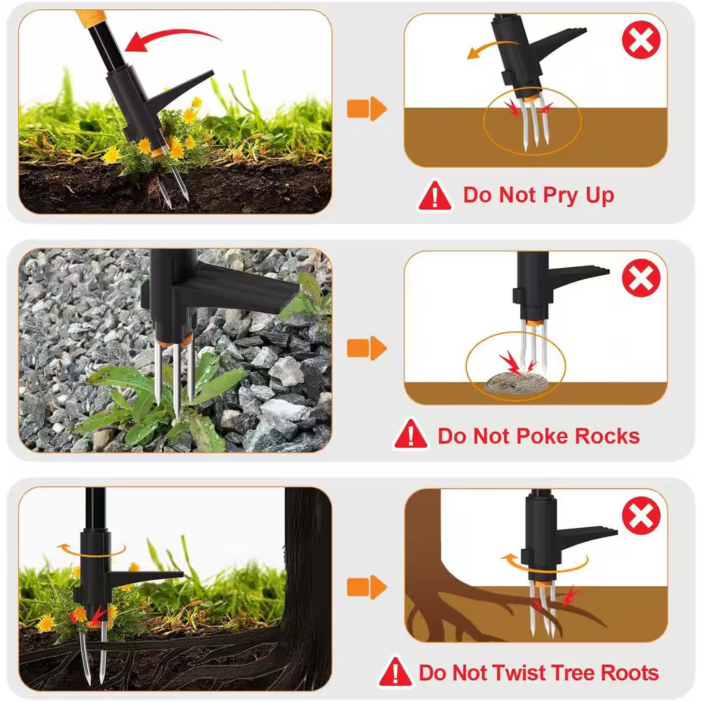 Stand up Weed Puller No Bending Back Saver Effortless Efficient Durable Lightwei