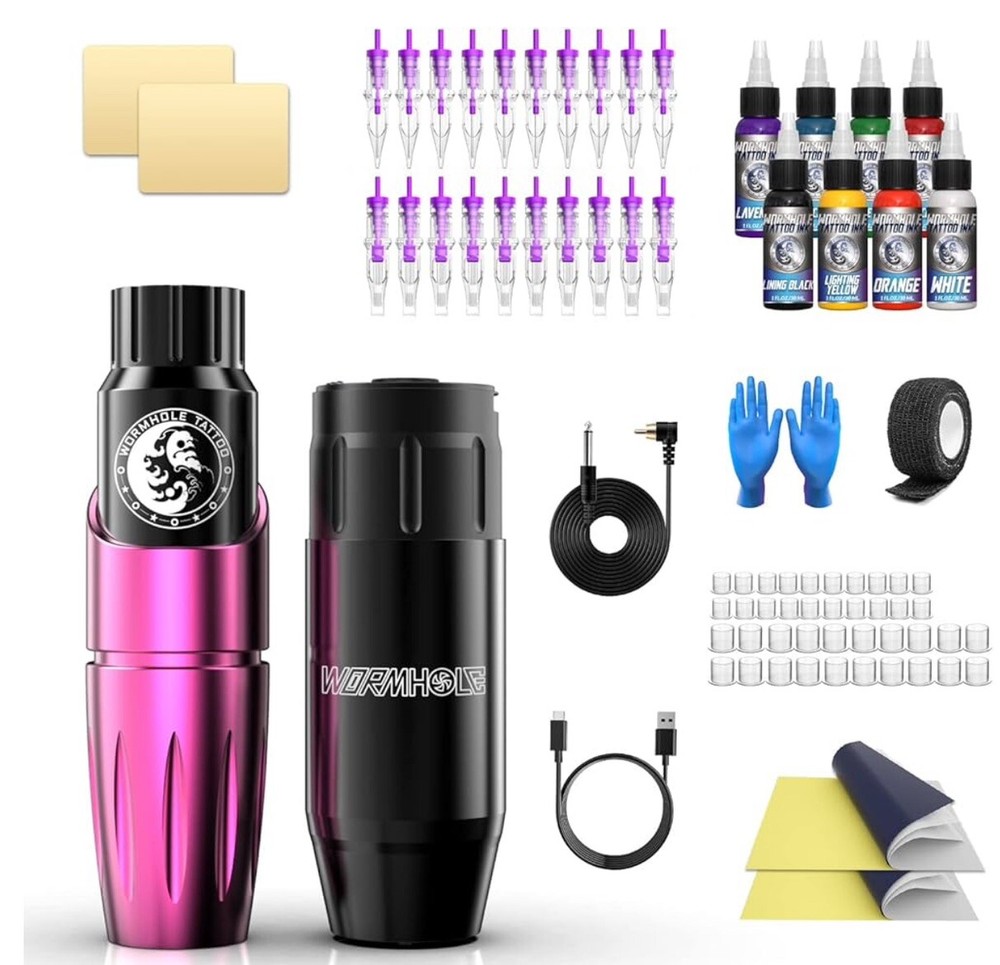 Wormhole Beginner Tattoo Kit TK188 Red Gun