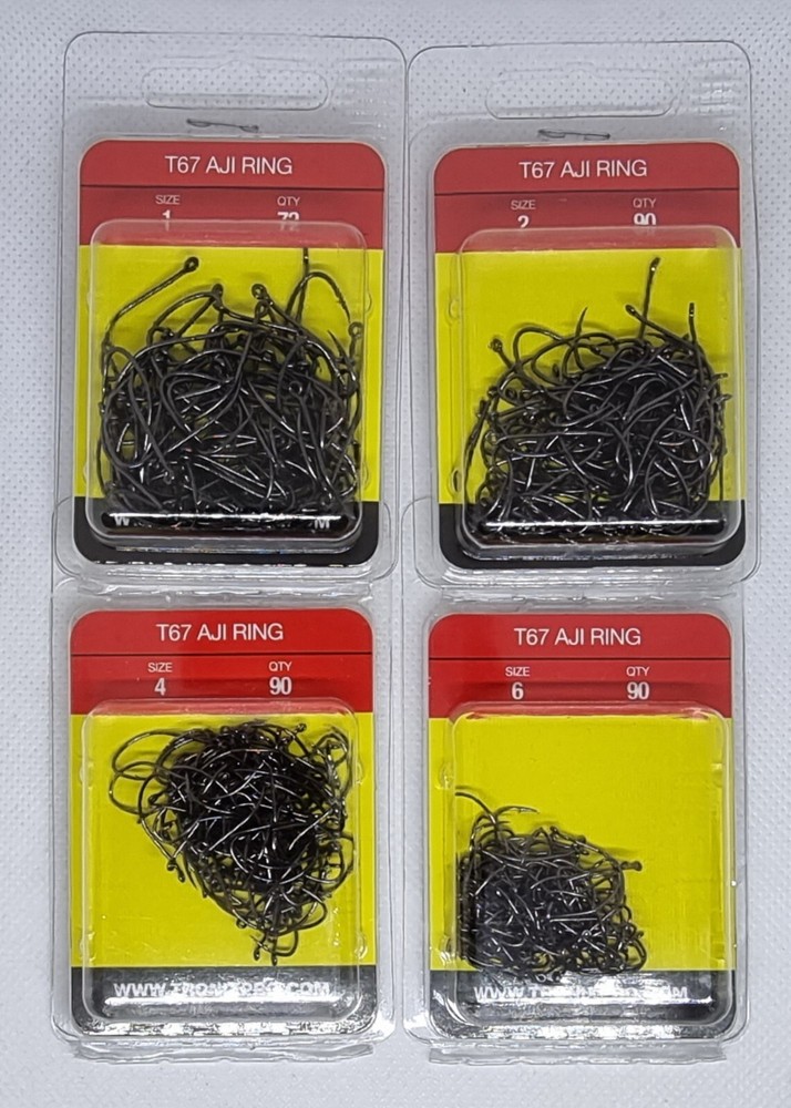 Tronixpro T67 Aji Ring Straight Hooks - BULK Max Pack - Various Sizes Options