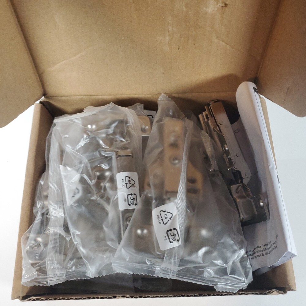 Satin Nickel, 105-Degree Soft-Close Face Frame Hinge, 10 Pack, Open Box
