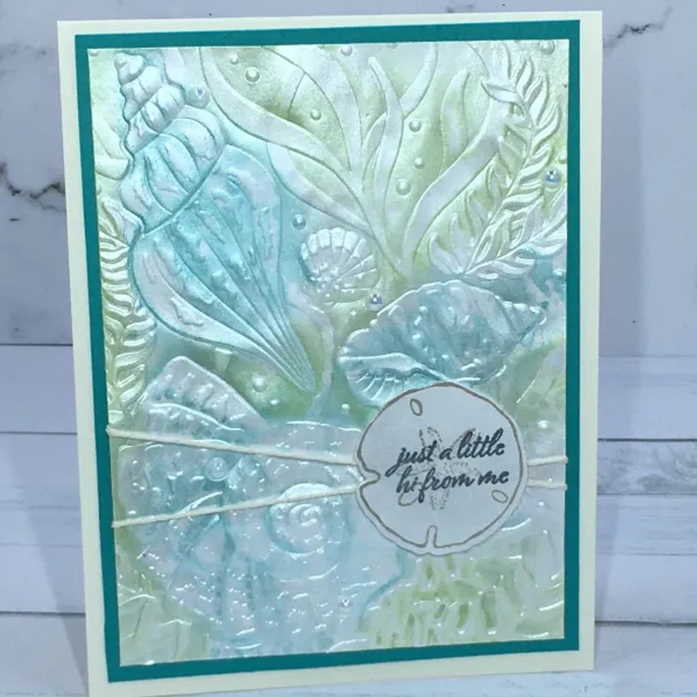 Shells Background Embossing Folders Template for Card Making Scrapbooking Crafts