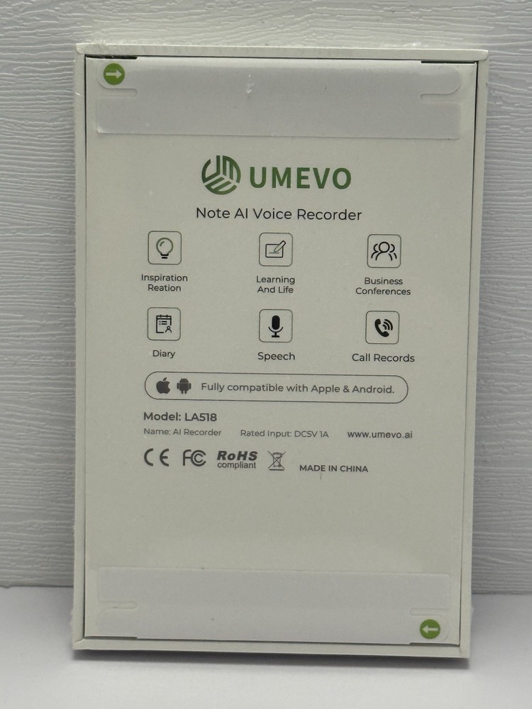UMEVO Note Plus Al-Powered Voice Recorder with App Control, 40 Hours Black