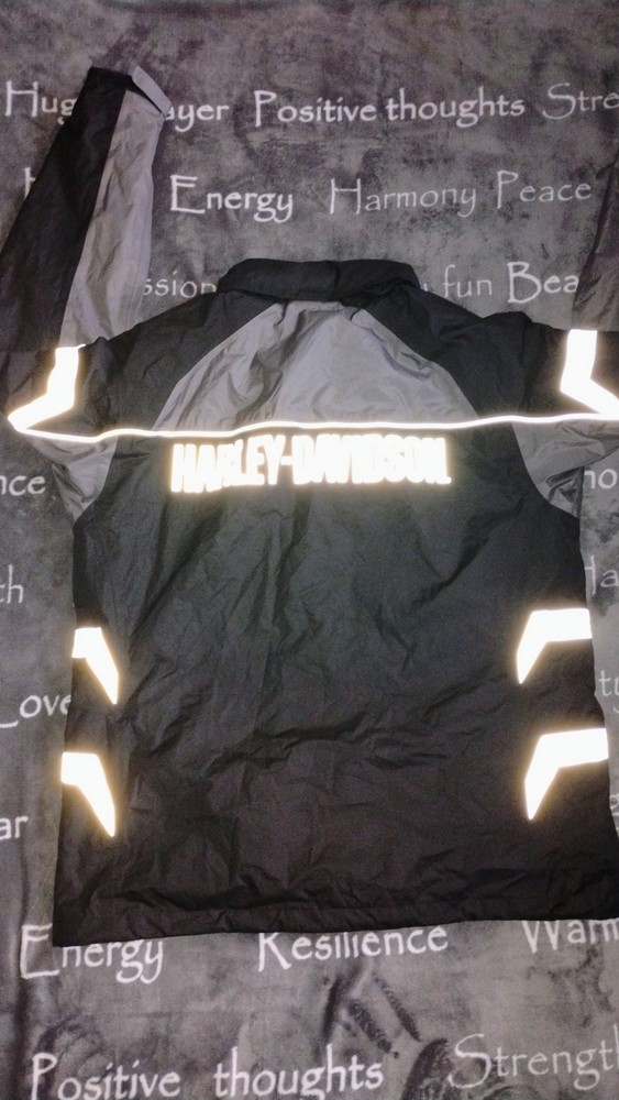 Harley Davidson rain jacket windbreaker BACK LOGO reflective Medium