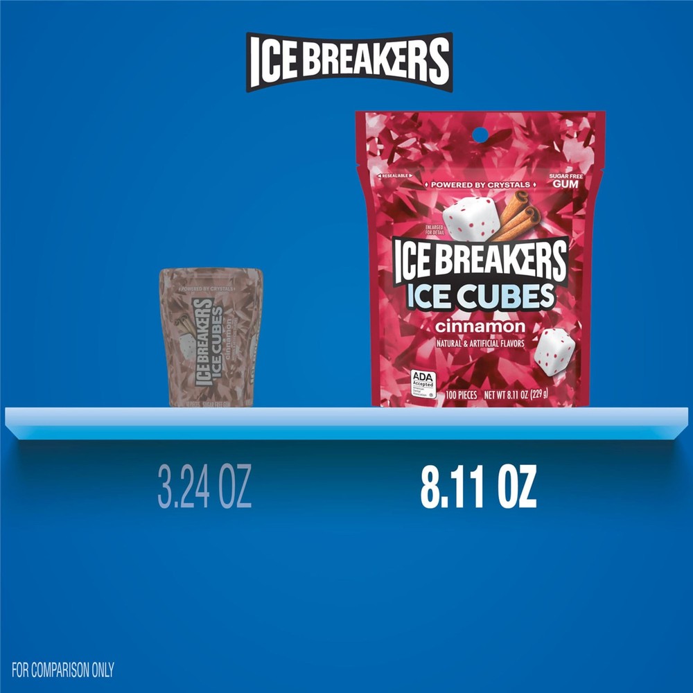 Ice Breakers Cubes Cinnamon Sugar Free 100 Count (Pack of 1), Assorted